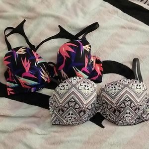 2 Victoria's Secret Pink Wear Everywhere Bras 36D